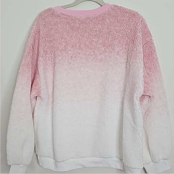 Pink ombre Sherpa Sweater - Picture 3 of 8
